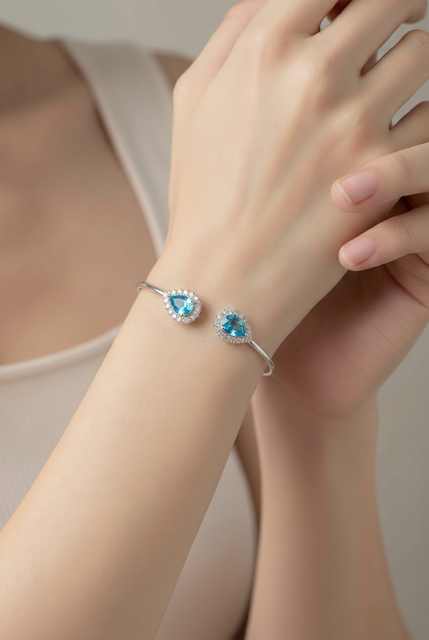 Pulsera diamantes azules