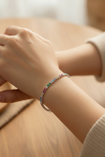 Pulsera colores de plata