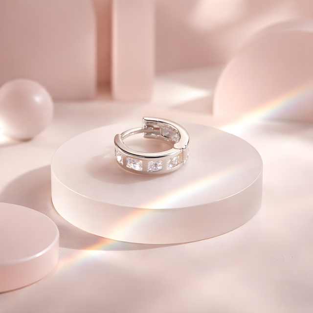 Huggie cristal rosa